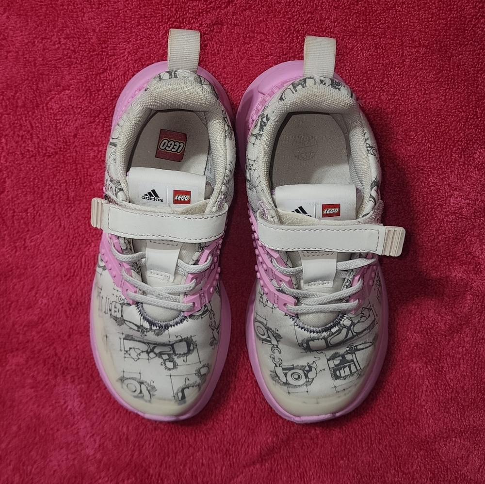 Adidas Lego Kids Shoes with Pink and White Design